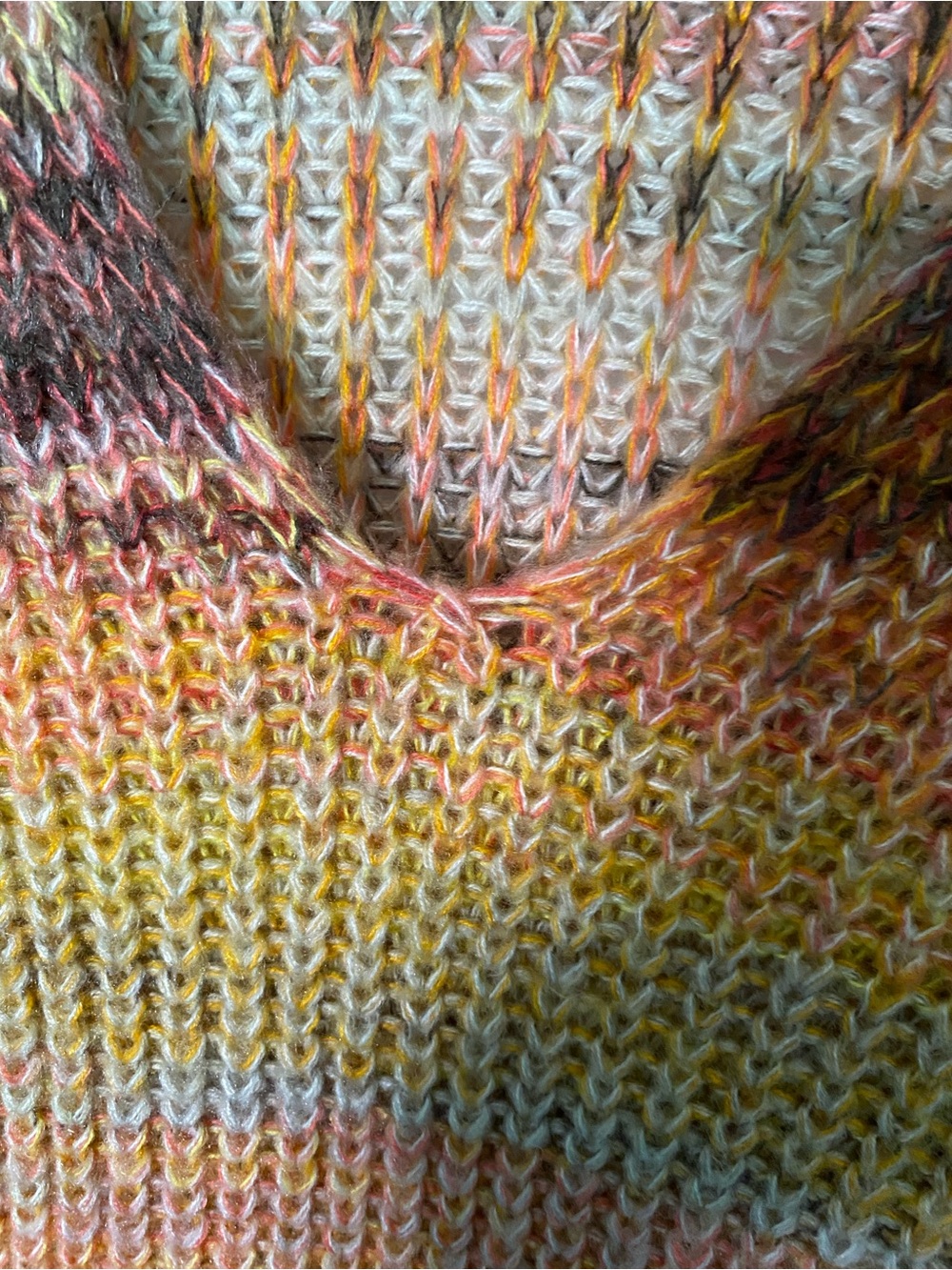 Ann Taylor LOFT Multicolor V-Neck Knit Sweater Chunky Size Small - Picture 2 of 6